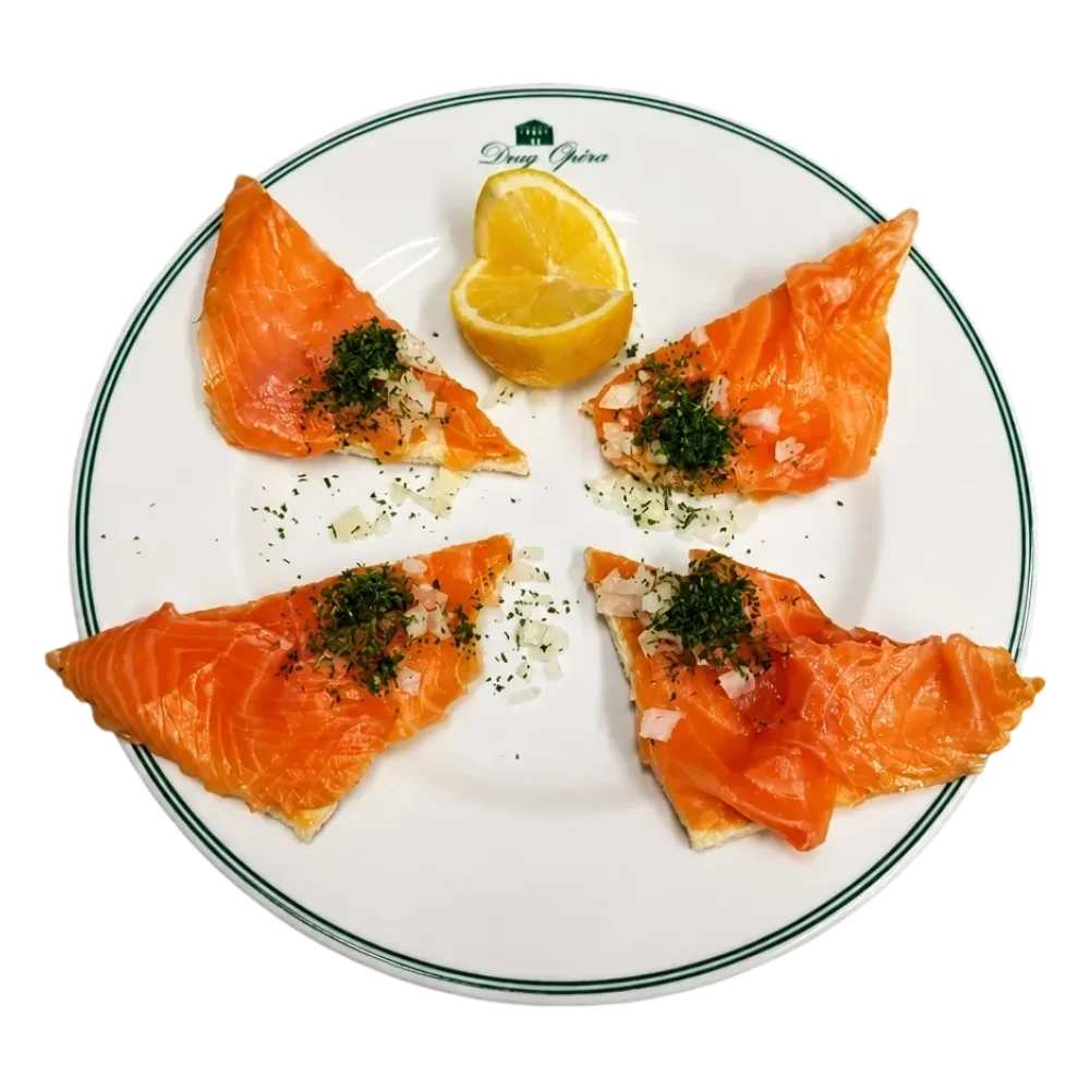 Dégustation de saumon fumé sur toasts